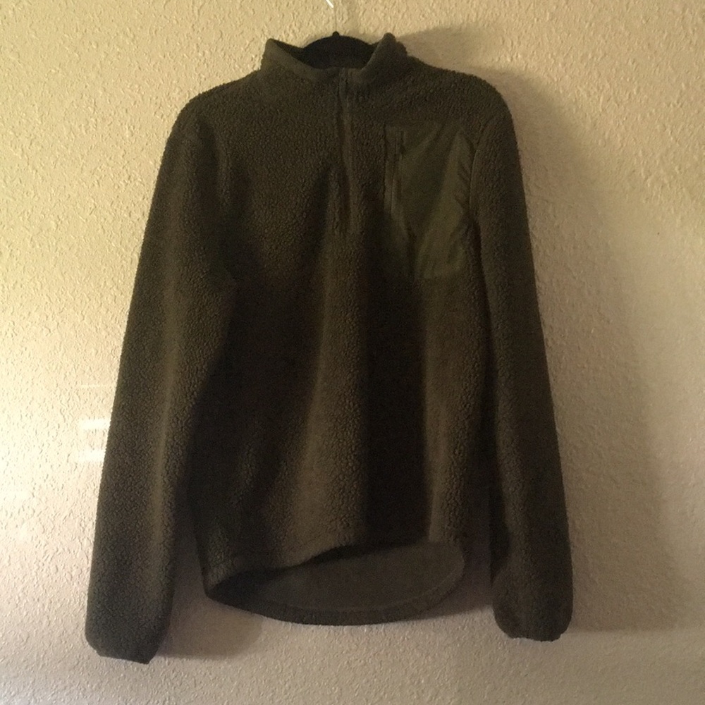 Green Quarter Zip Pullover Sweater